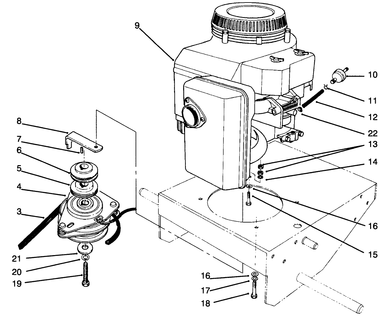 Engine & Clutch Assembly