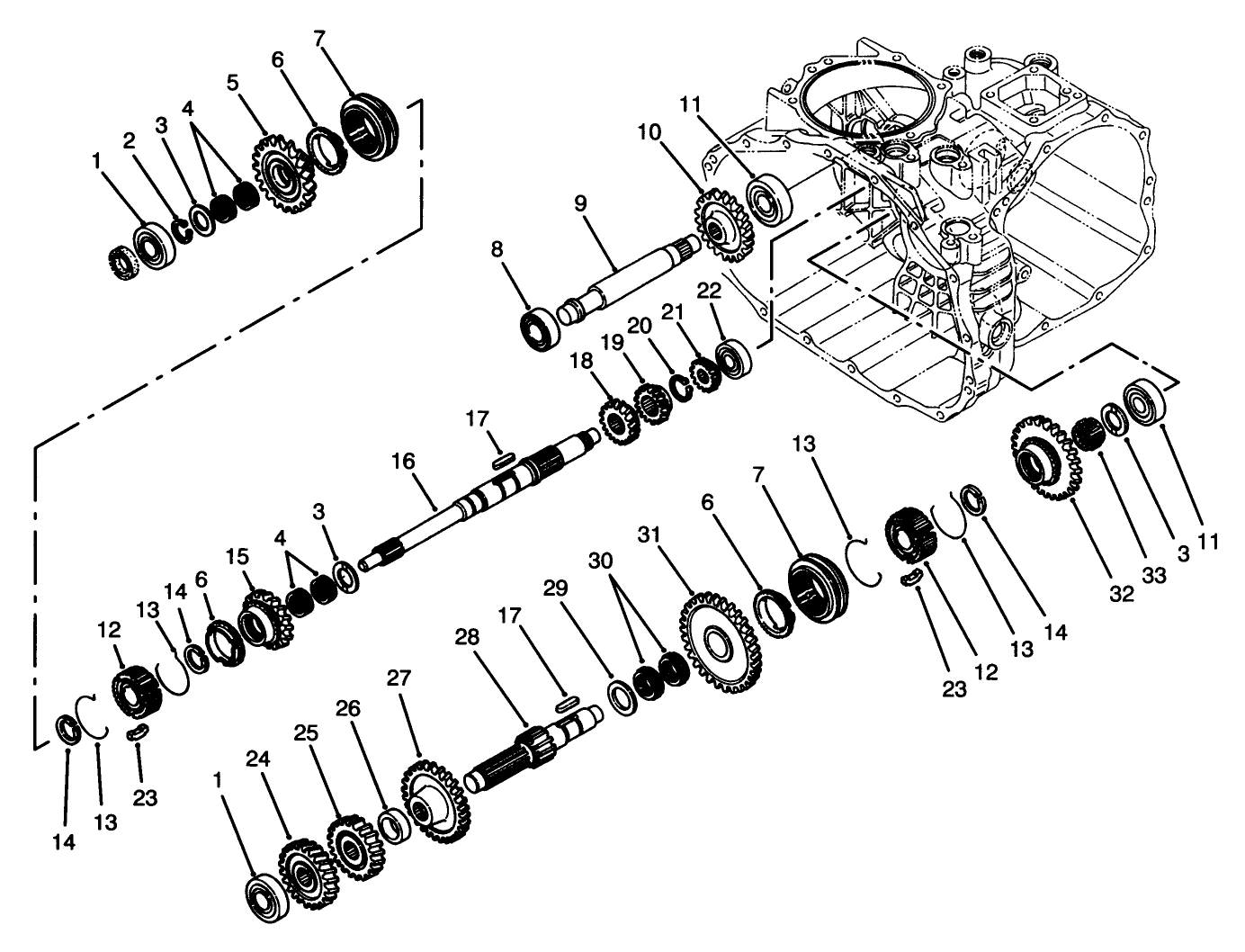Transaxle Gear Shafts Assembly