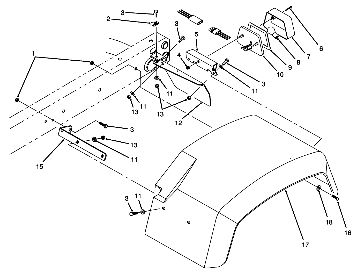 Rear Fender & Tail Light Assembly