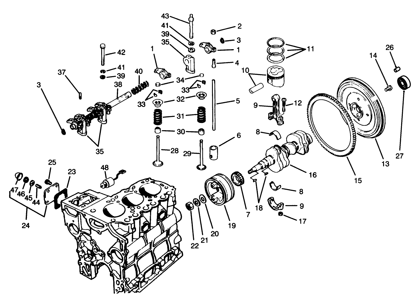 Valves And Crankshaft Assembly