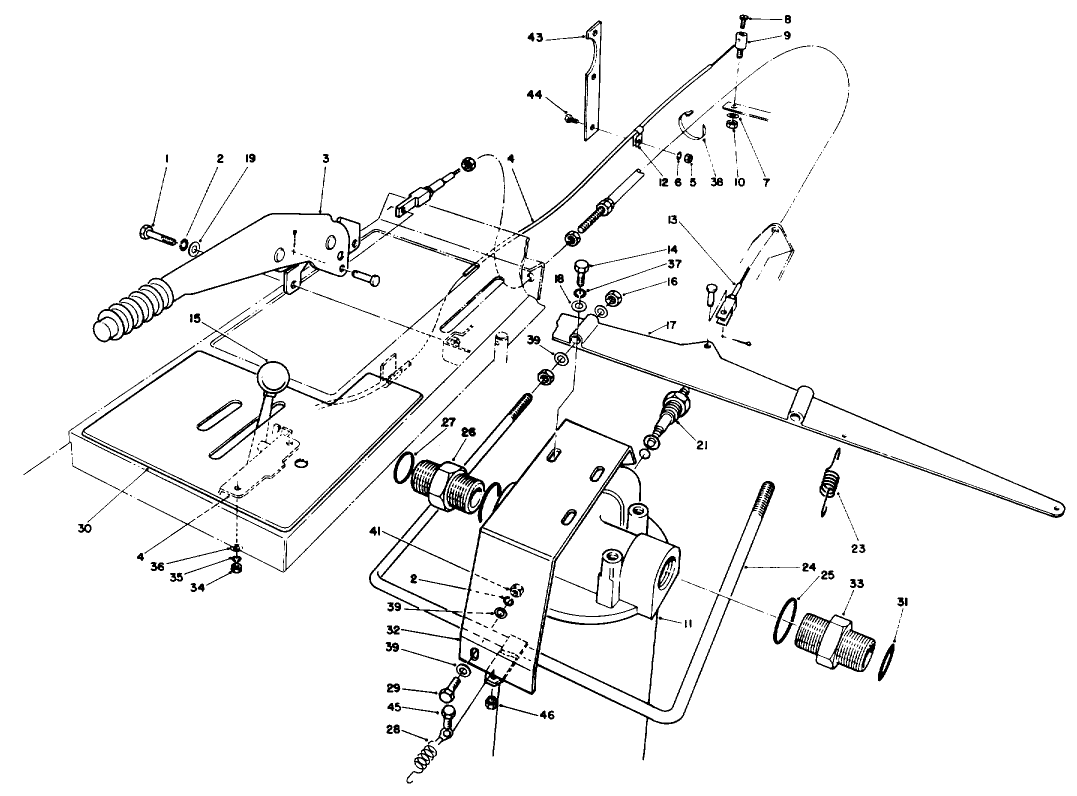 Parking Brake, Throttle & Oil Filter Assembly