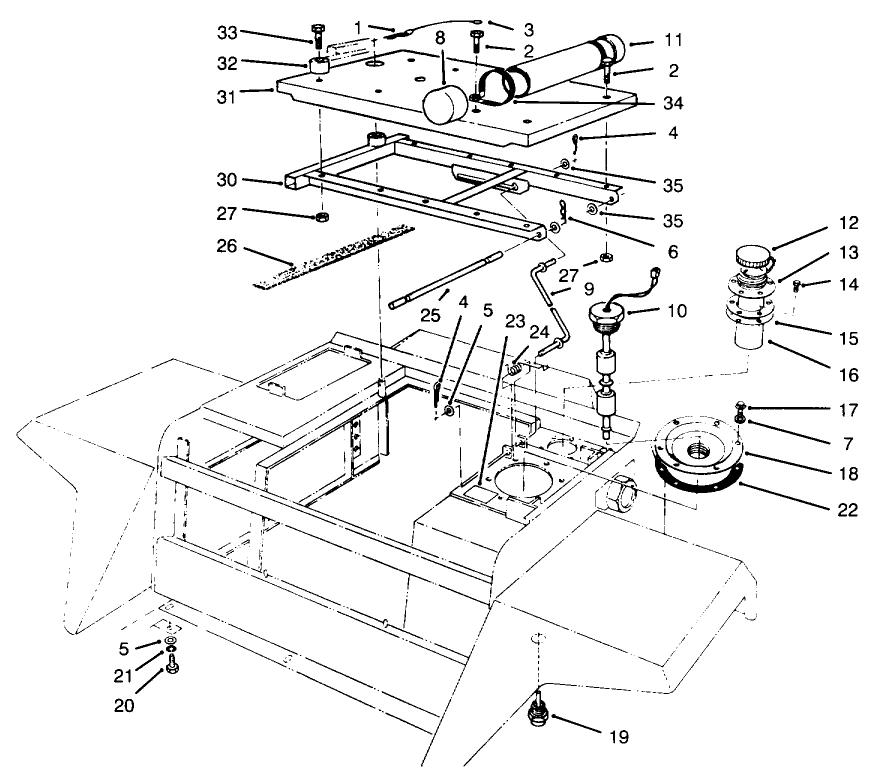 Seat Platform & Filler Cap Assembly