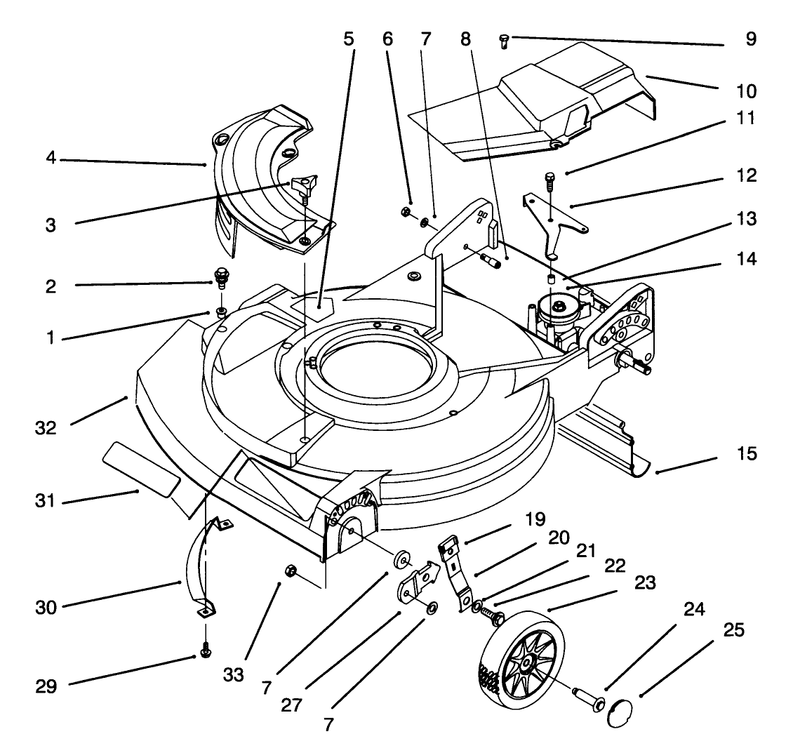 Deck And Wheel Assembly (self Propelled)