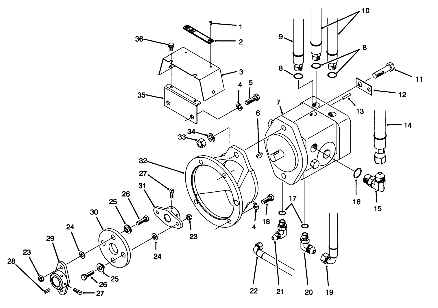 Hydraulic Pump Installation Assembly