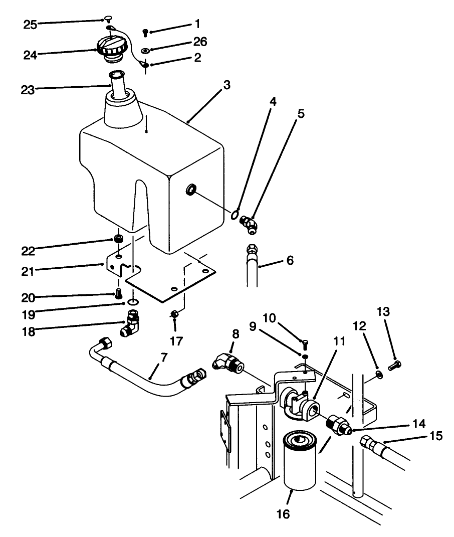 Hydraulic Oil Reservoir & Filter Assembly