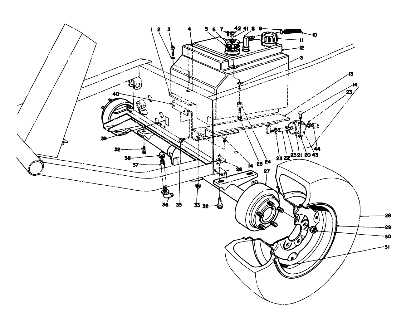 Front Axle & Fuel Tank Assembly