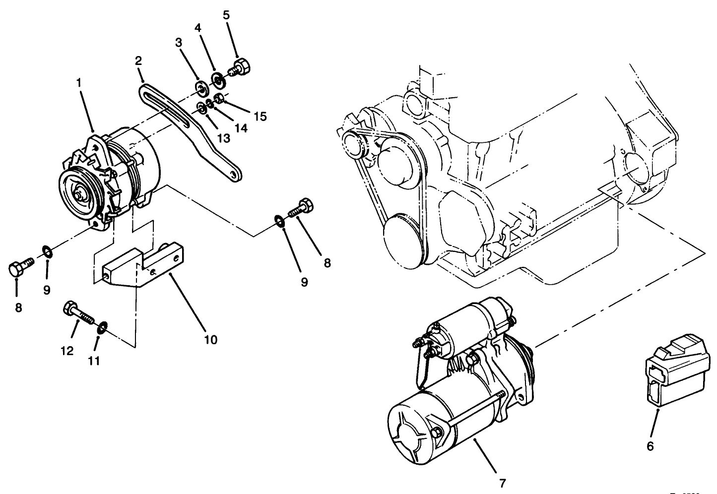 Starter & Alternator Installation Assembly