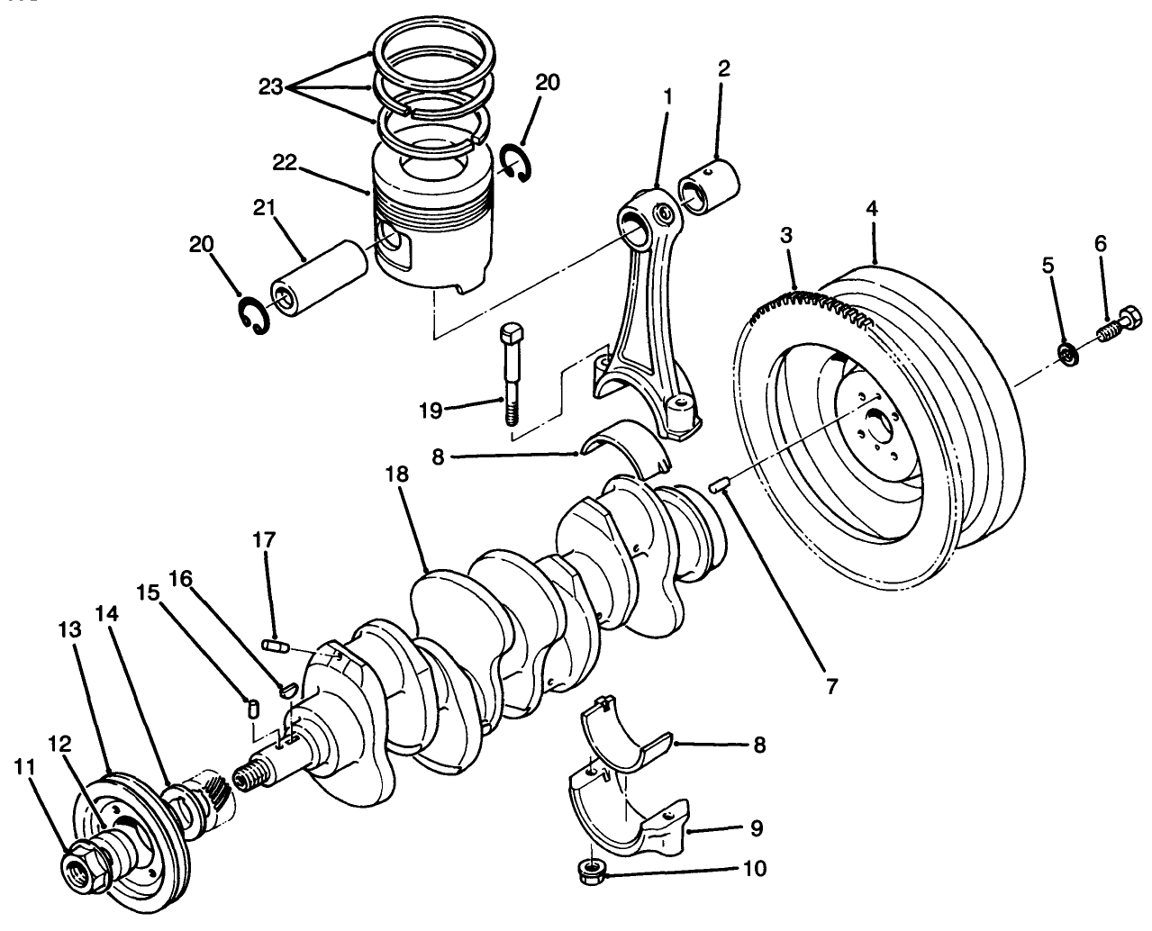 Piston, Connecting Rod, Crankshaft & Flywheel