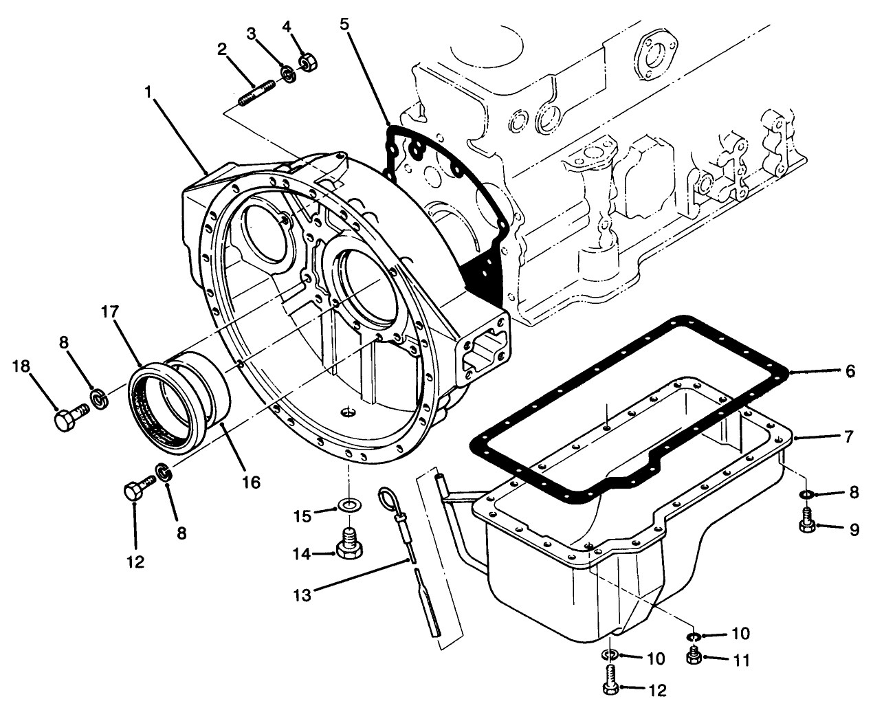 Flywheel Housing &-Oil Pan Assembly