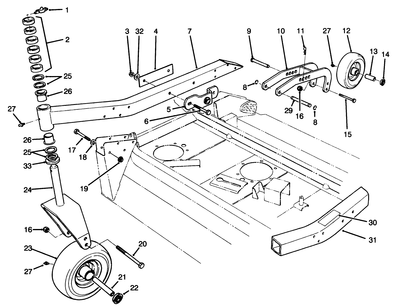 Center Deck Model No. 30592 Carrier Frame Assembly