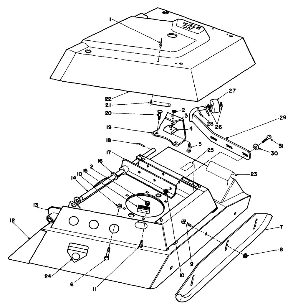 Center Deck Model No. 30592 Left Wing Assembly