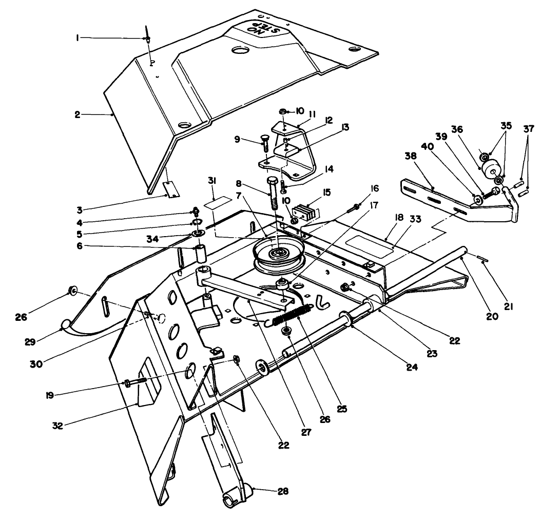 Center Deck Model No. 30592 Right Wing Assy.