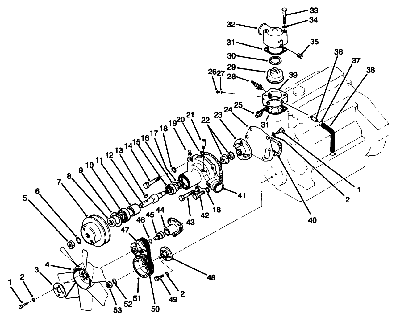 WATER PUMP & THERMOSTAT HOUSING ASSEMBLY