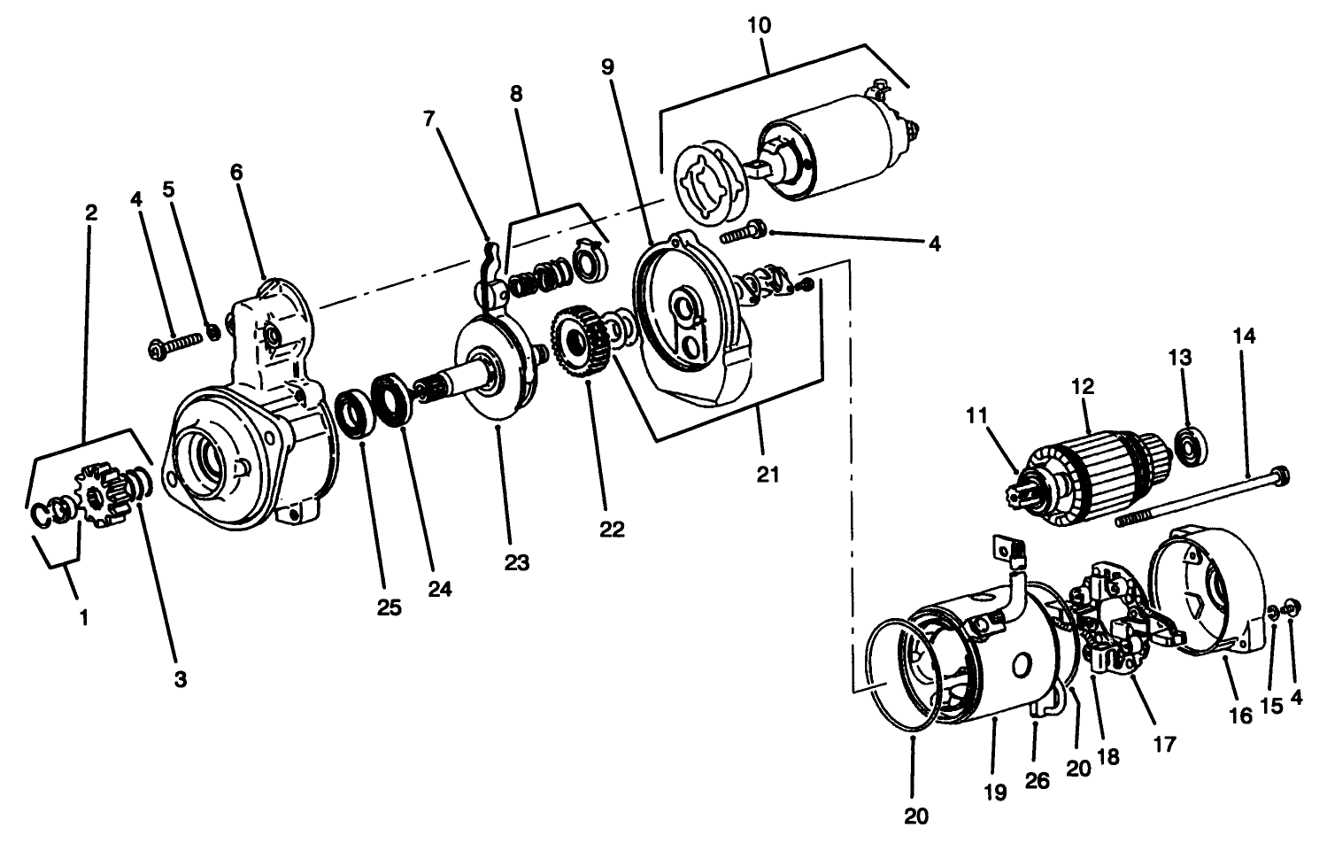 STARTER MOTOR ASSEMBLY NO. 51-7590