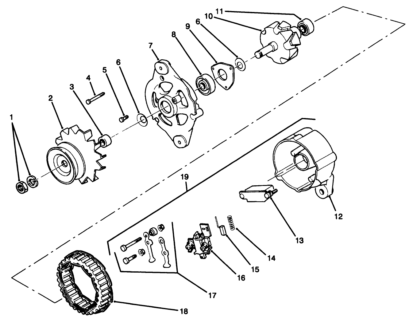 ALTERNATOR ASSEMBLY NO. 60-5420 (Used On Engine Serial No. 148923-159073 Only)