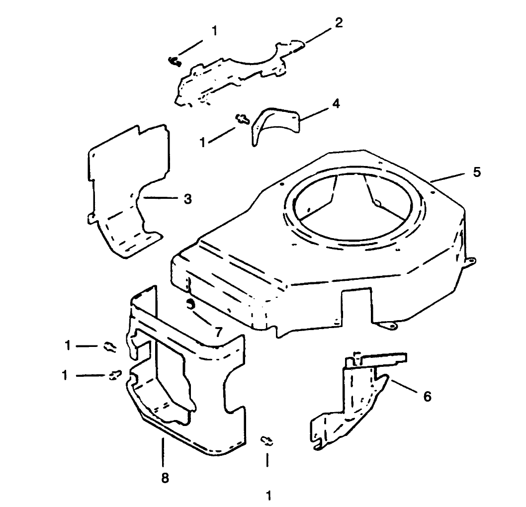 Blower Housing & Baffle-Engine Kohler Model No. Cv12.5t-1254