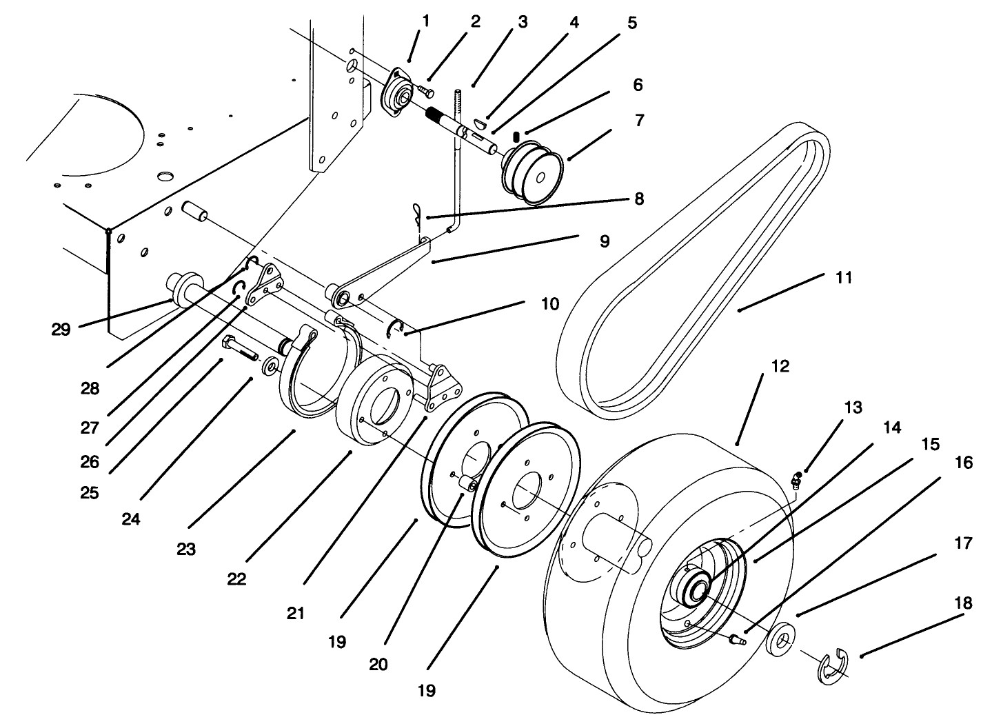 Axle, Brake And Wheel Drive And Belts