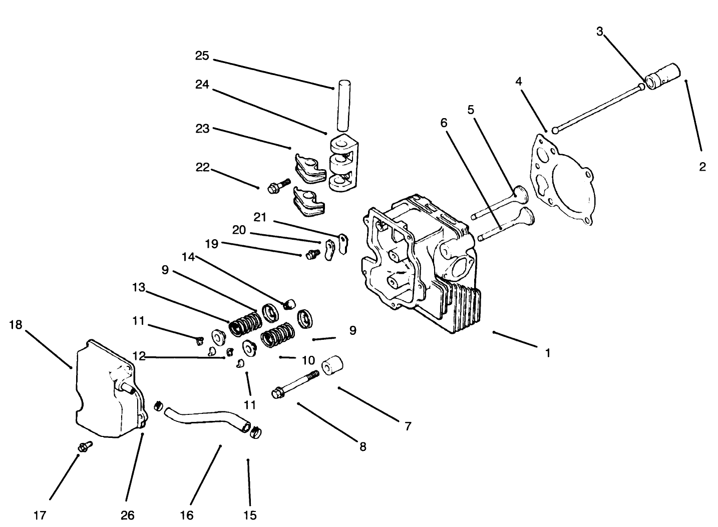 Cylinder Head/valve/breather-Engine Kohler Model No. Cv14 S-1429 (continued)