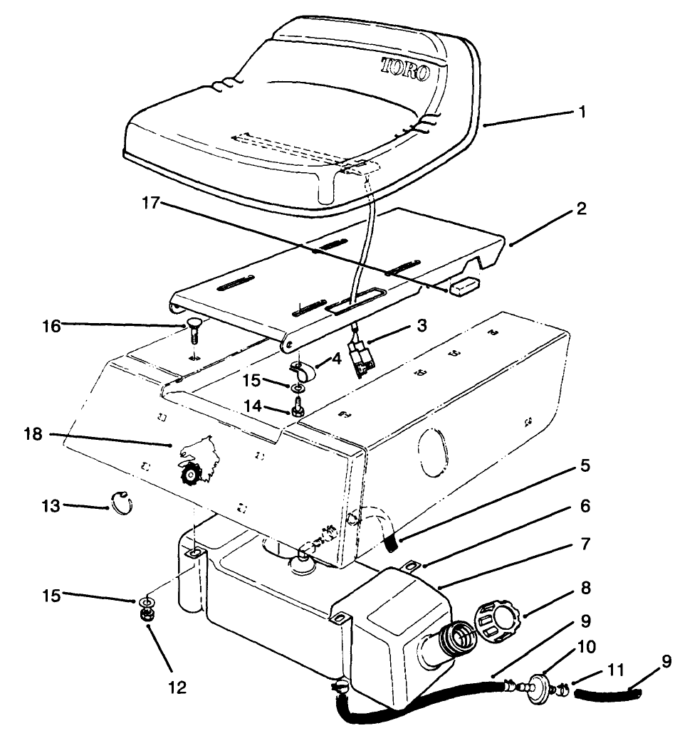 Seat & Gas Tank Assembly