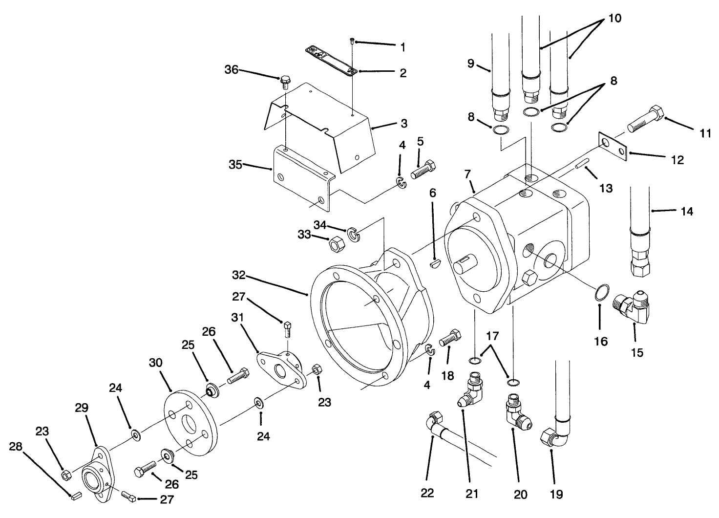 Hydraulic Pump Installation Assembly