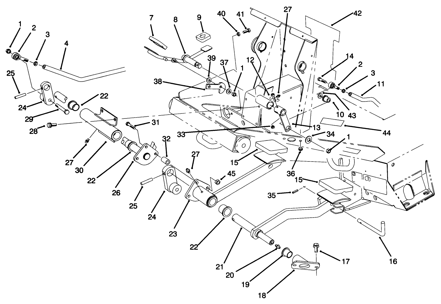 Traction and Brake Pedals Assembly