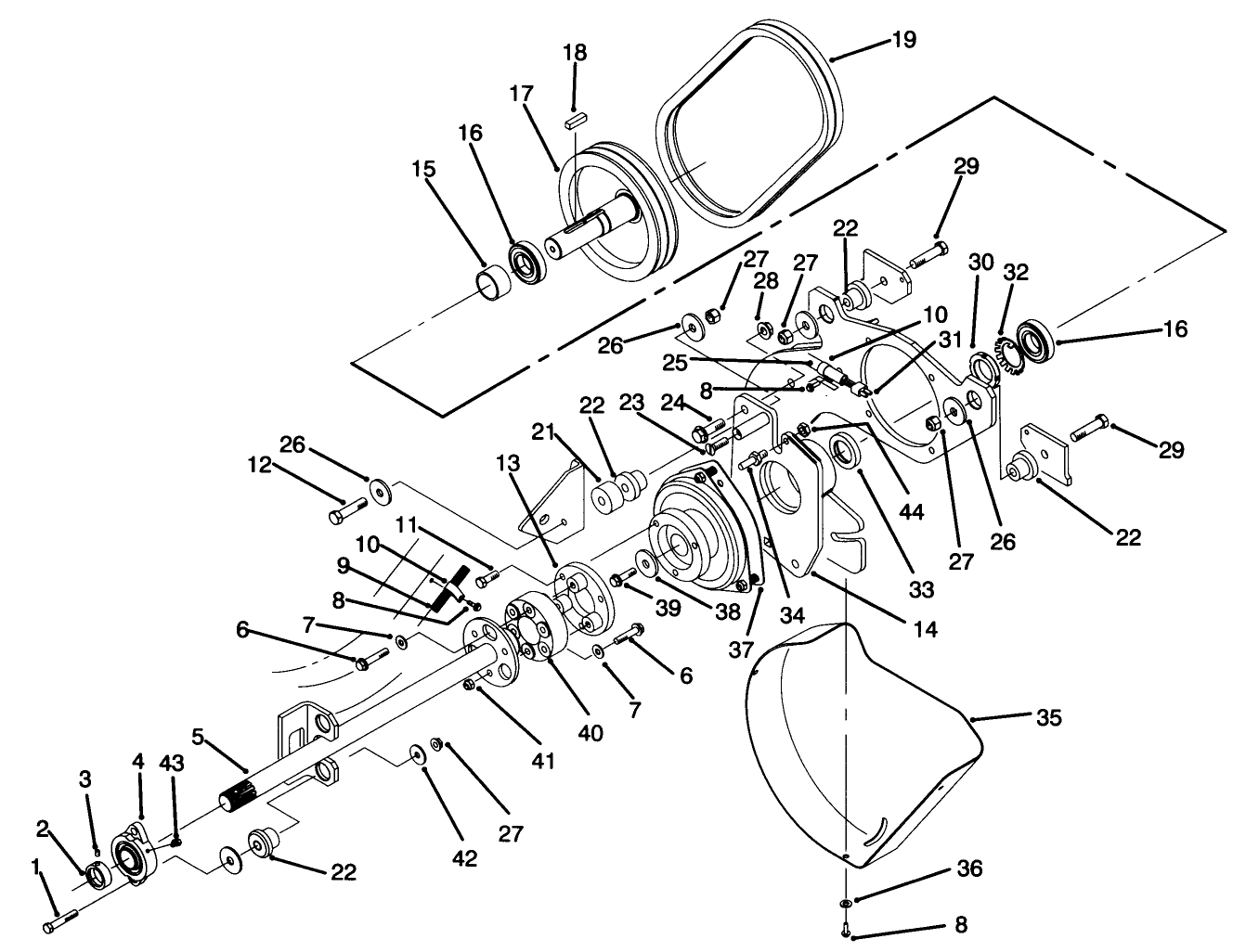 Power-Take-Off Shaft and Clutch Assembly