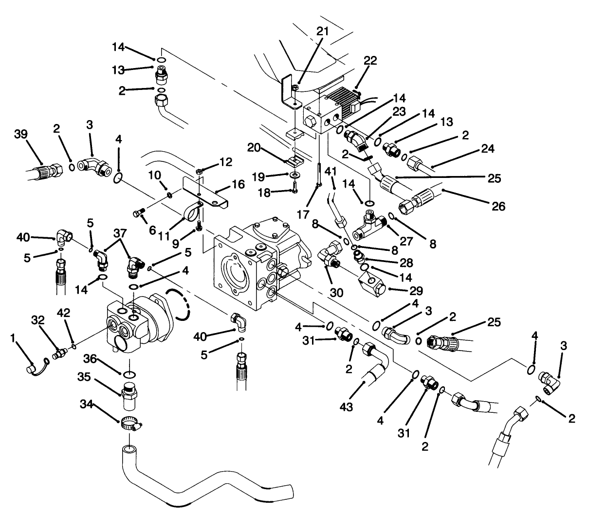 Hydraulic Pump Fittings Assembly