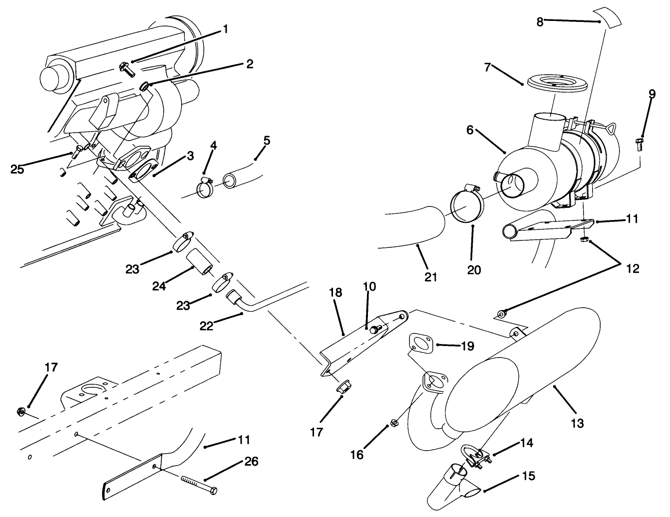 Muffler and Air Cleaner Installation Assembly