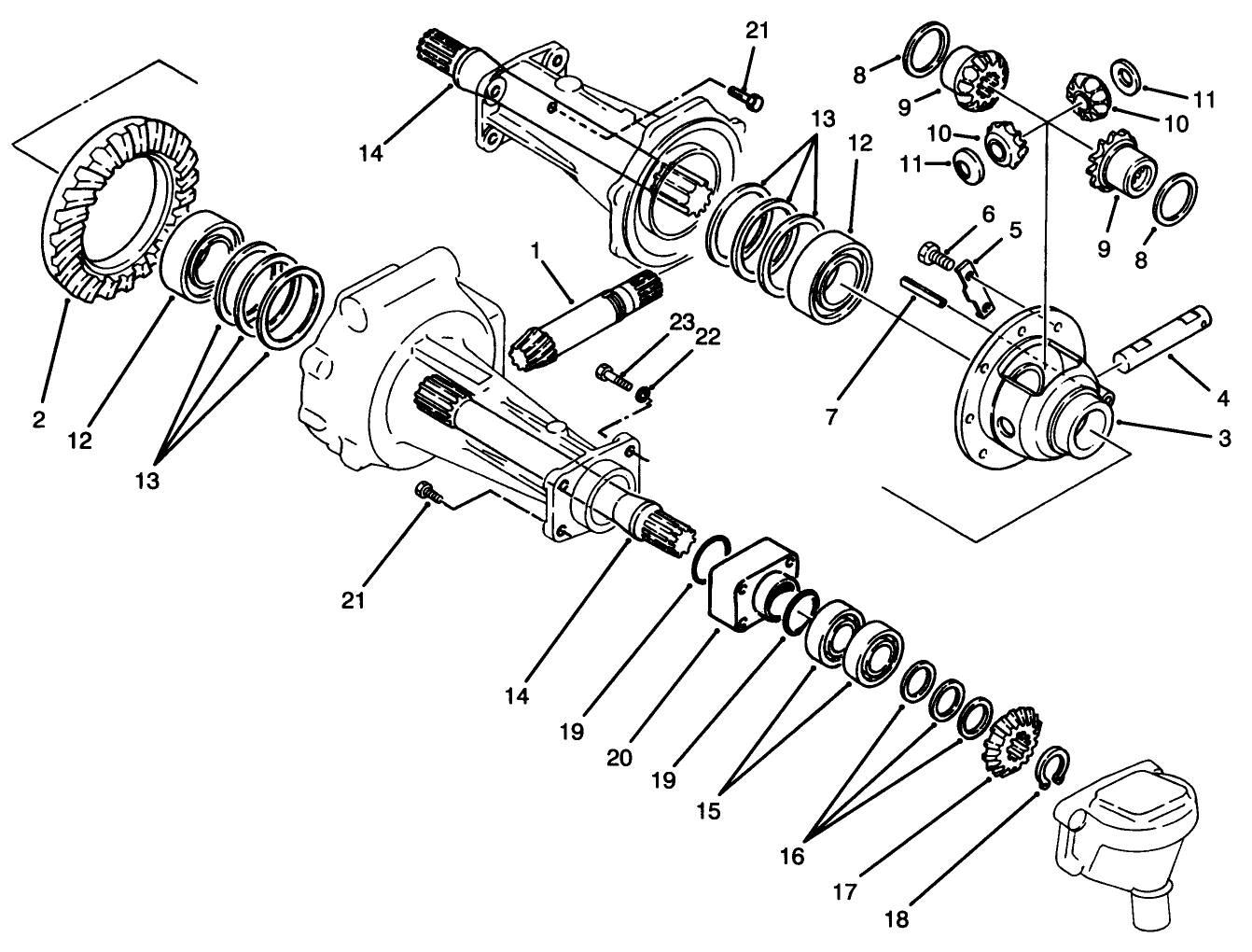 Differential and Shaft Assembly Axle No. 74-5621 (model No. 30455 Only)