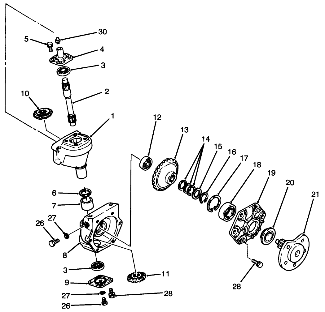 Steering Gear Case Assembly Axle No. 74-5621 (model No. 30455 Only)