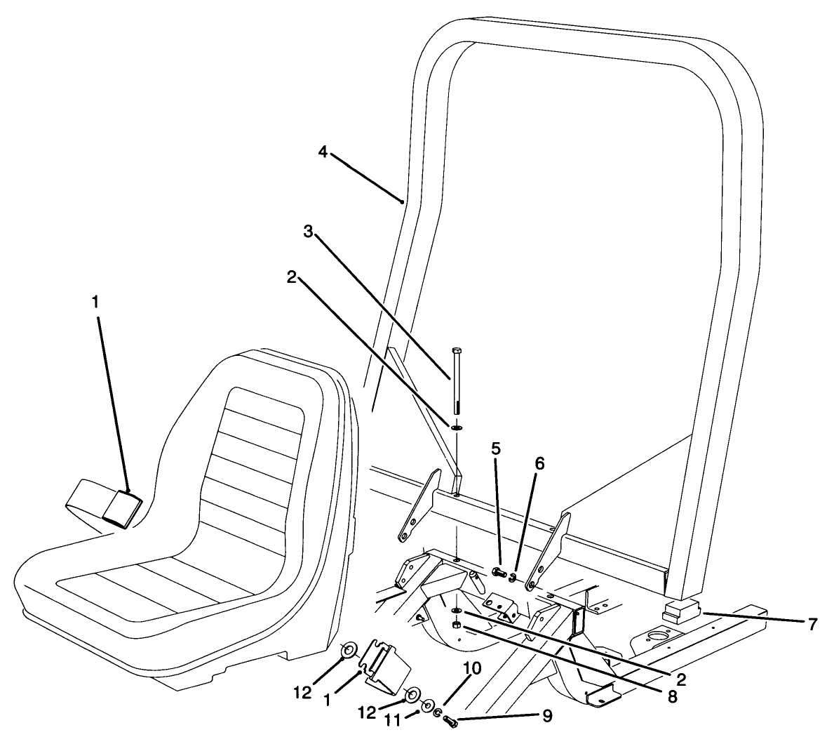 Roll-Over Protection System Assembly (Standard For Model No. 30455, Optional For Model No. 30450)