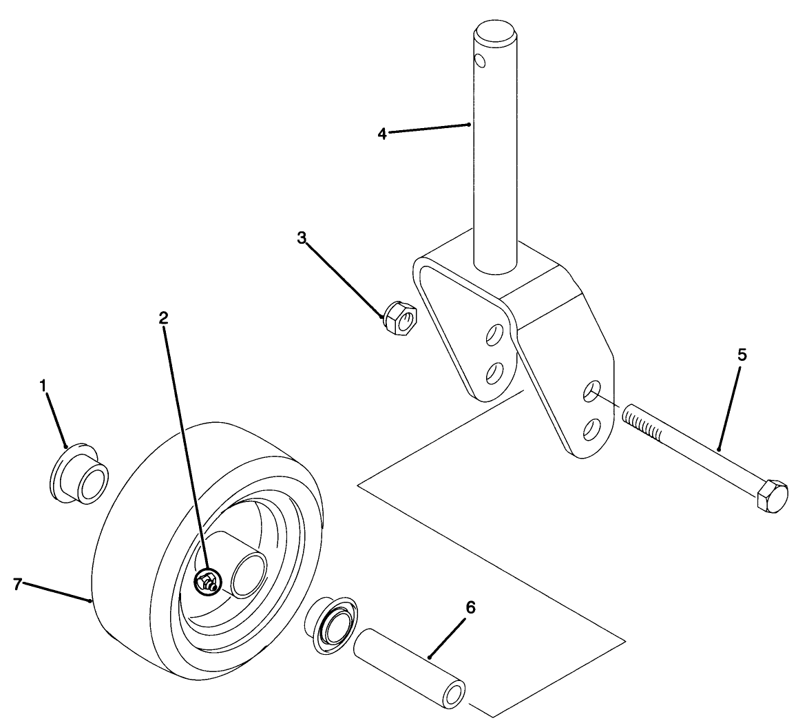 Front Castor Fork Assembly