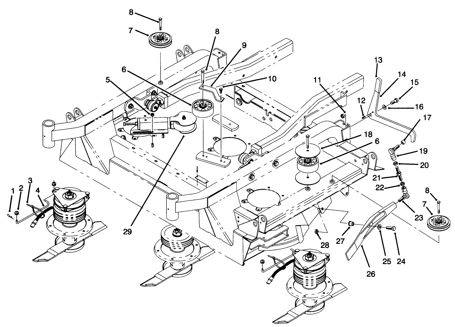 Center Deck Pulley Assemblies