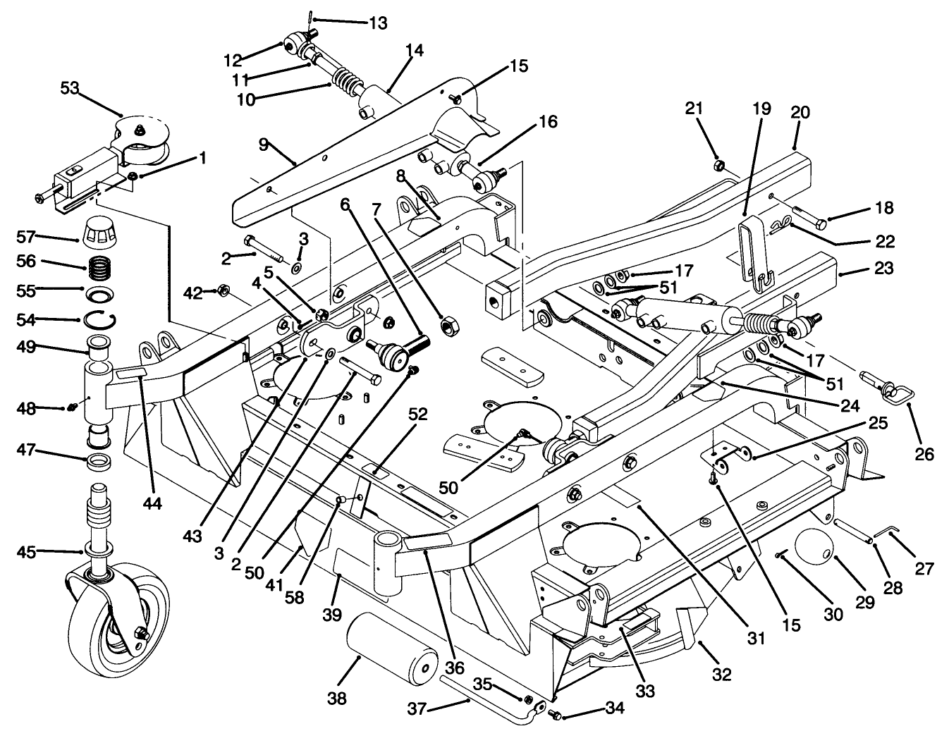 Center Deck and Carrier Frame Assembly