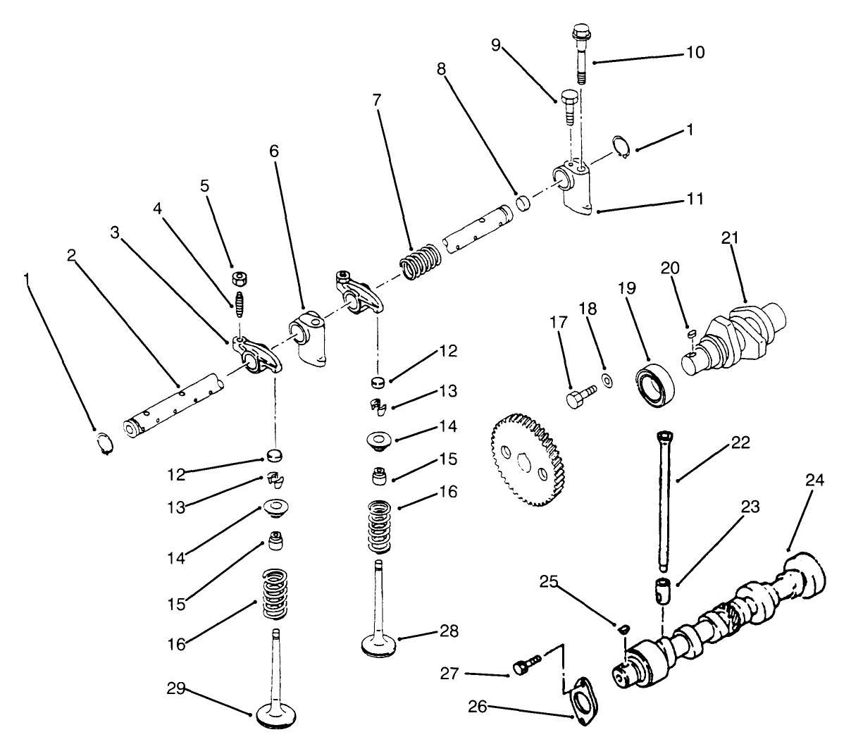 Valve, Camshaft And Rocker Assembly