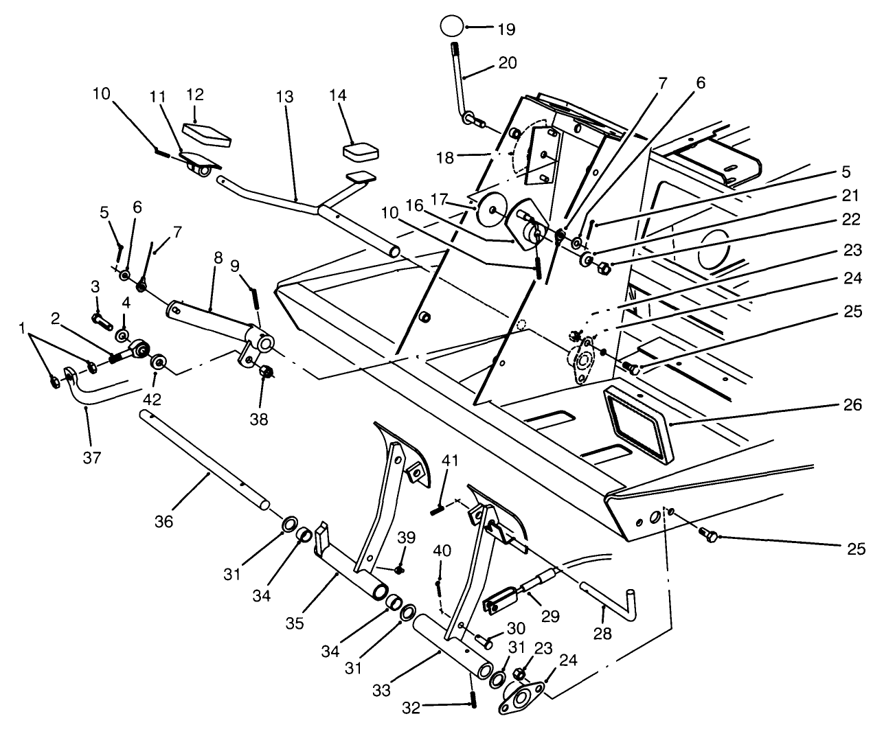 Traction & Brake Pedals Assembly