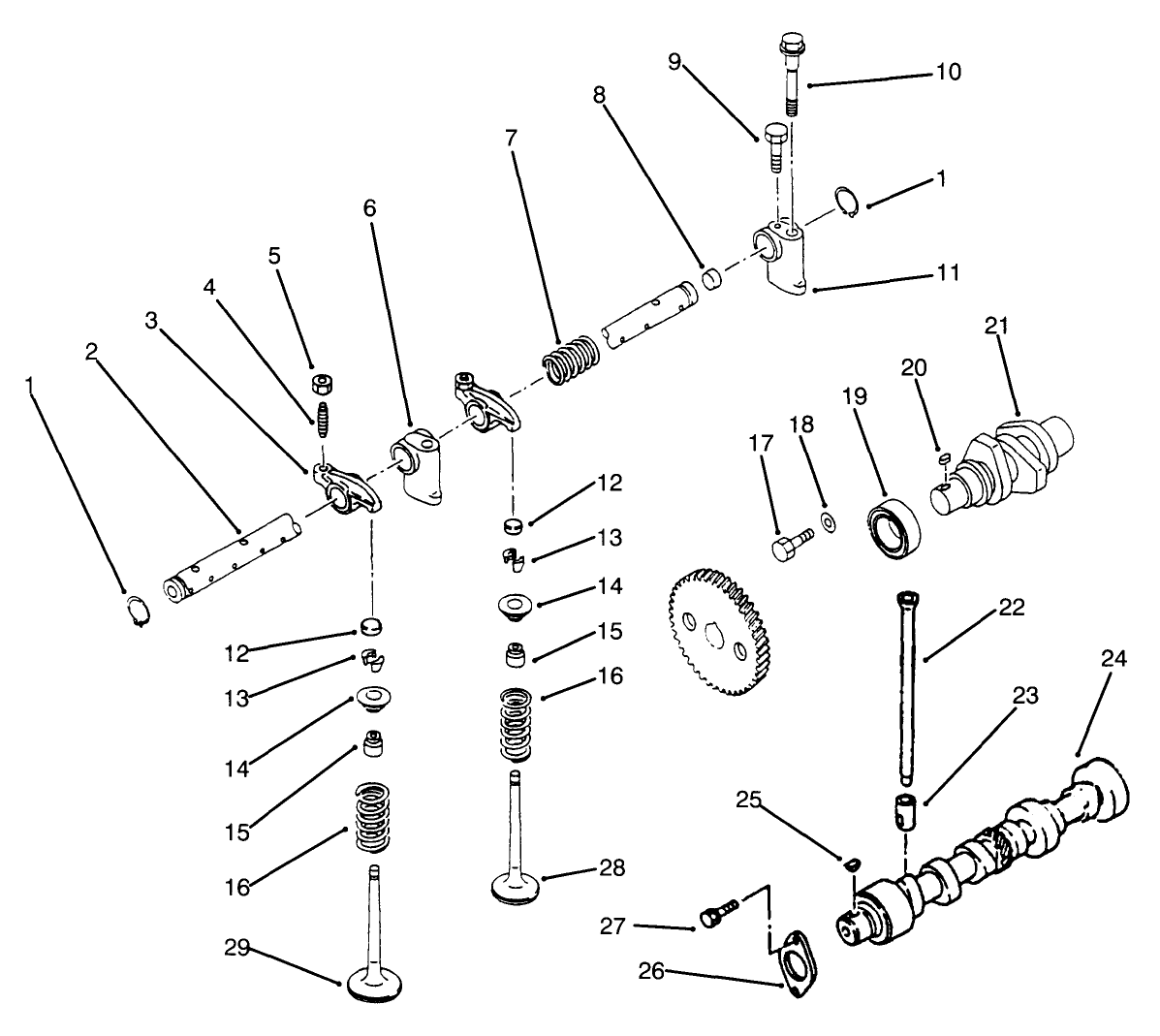 Valve, Camshaft And Rocker Assembly