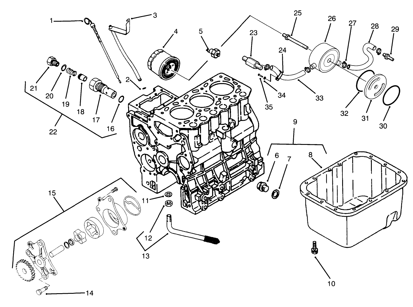 Oil Pan, Pump Relief Valve