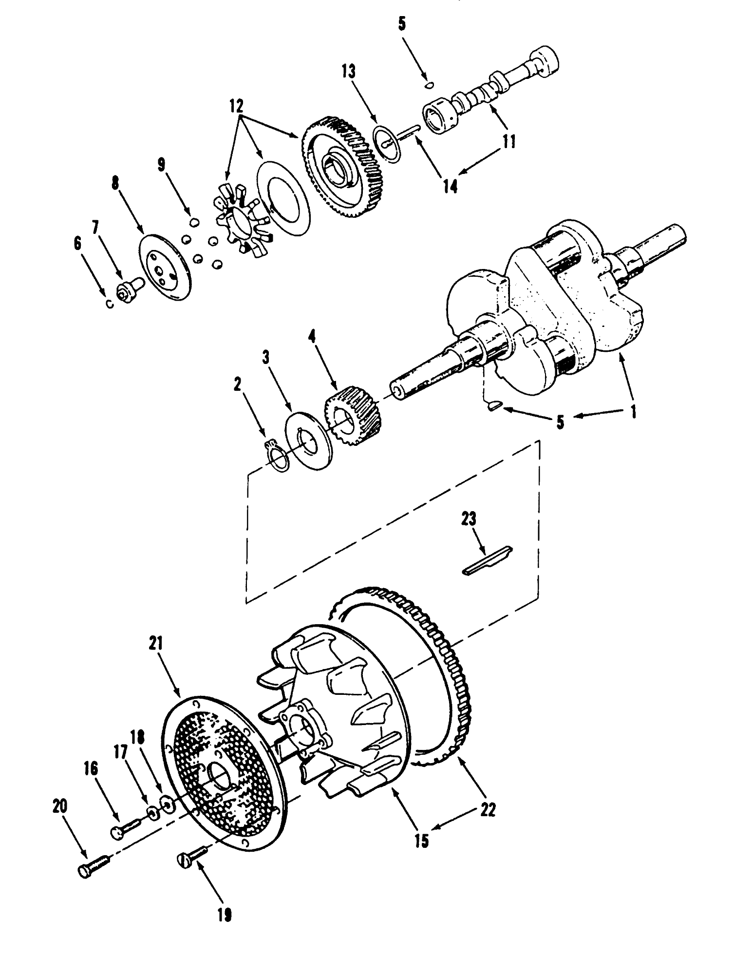 Crankshaft, Camshaft, Flywheel