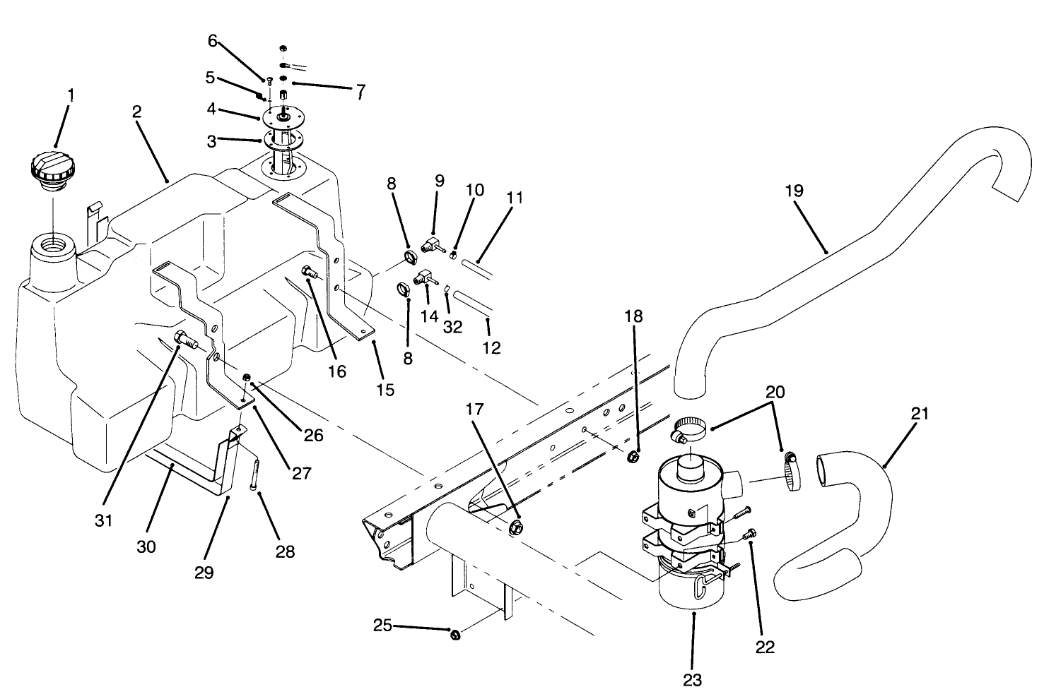 Fuel Tank & Air Cleaner Assembly