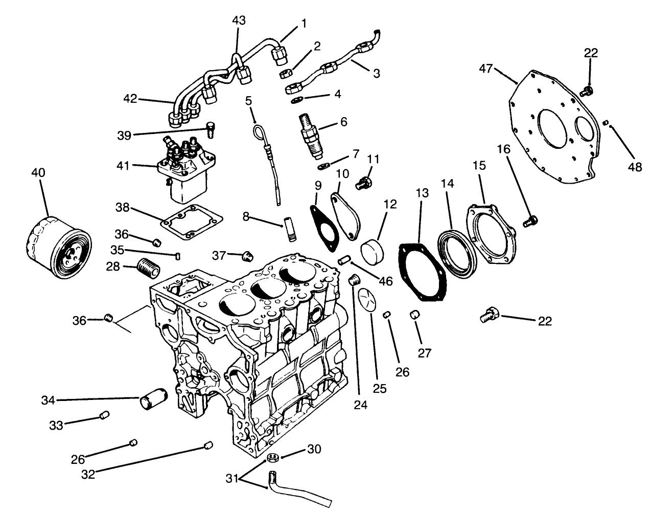 Fuel Supply & Engine Block Assembly