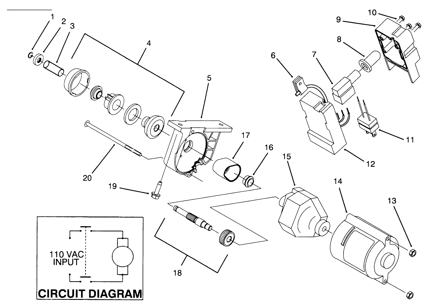 Starter Motor & Switch Housing Assembly