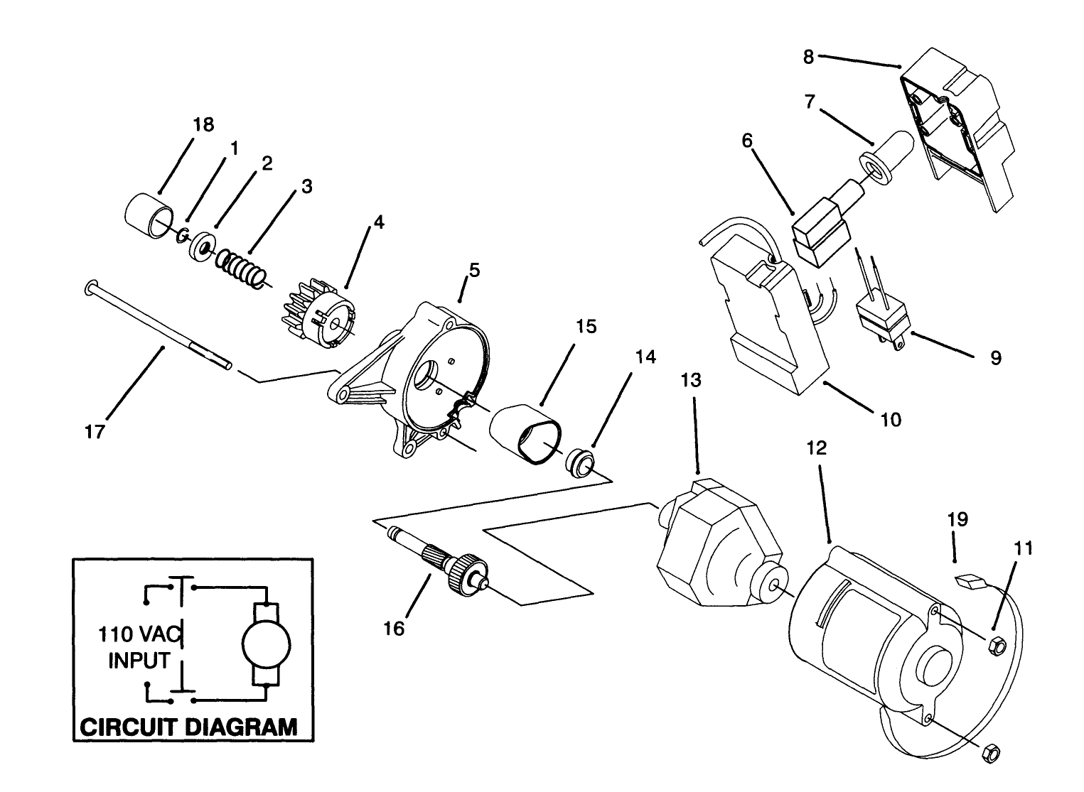 Starter Motor Assembly & Switch Housing