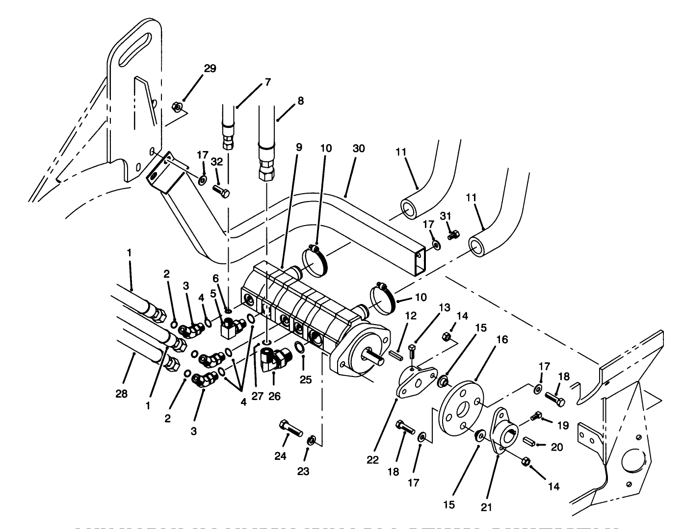 Hydraulic Pump Installation Assembly