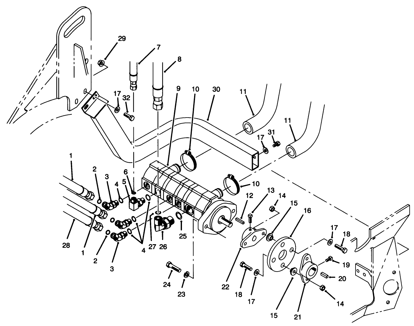 Hydraulic Pump Installation Assembly