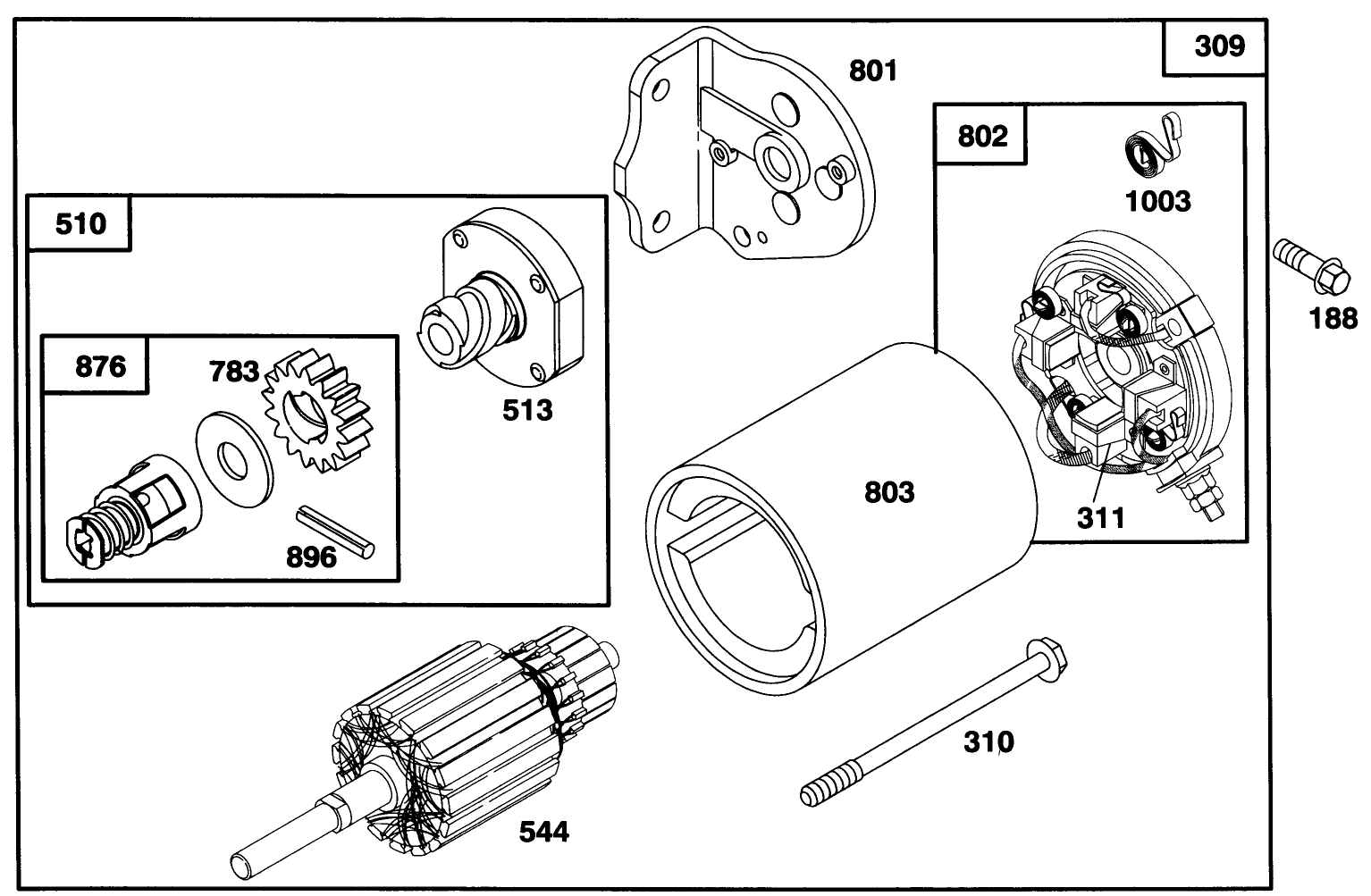 Engine Briggs & Stratton Model 303447-0411-01