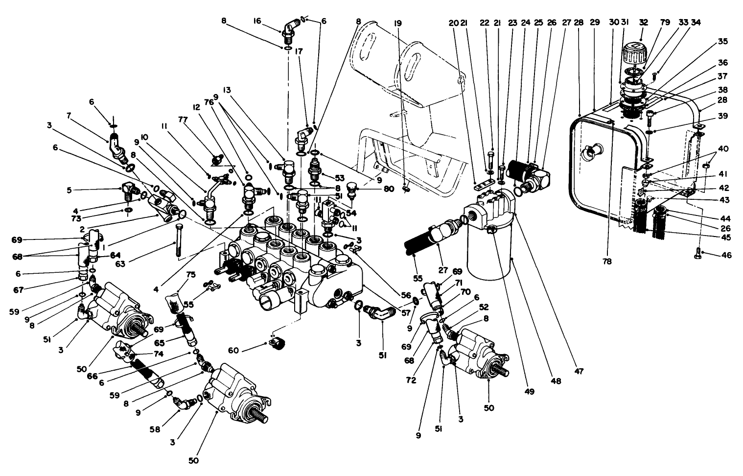 Valve Bank And Hydraulic Reservoir Assembly