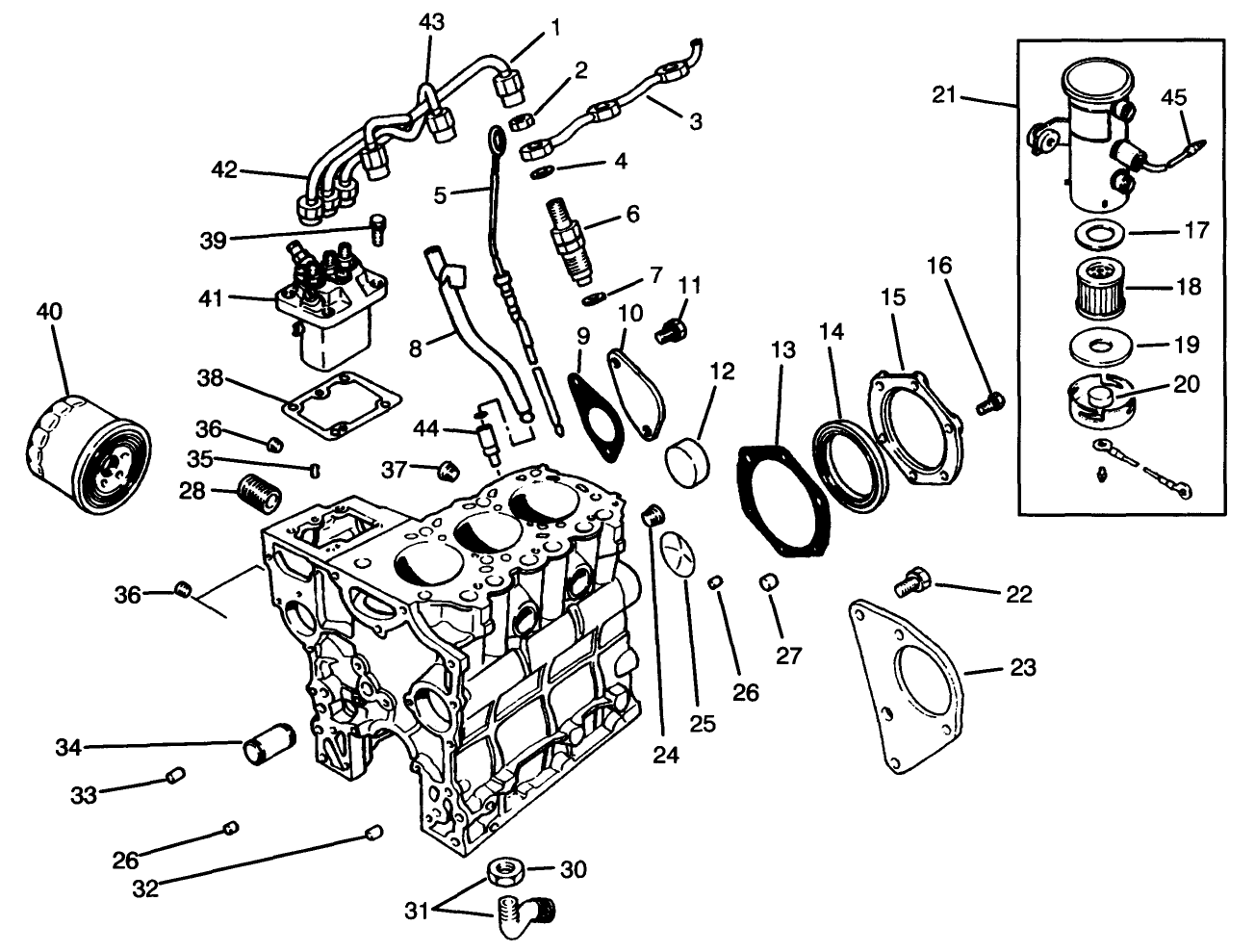 Fuel Supply & Engine Block Assembly
