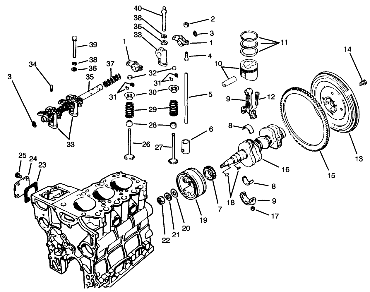 Valves & Crankshaft Assembly