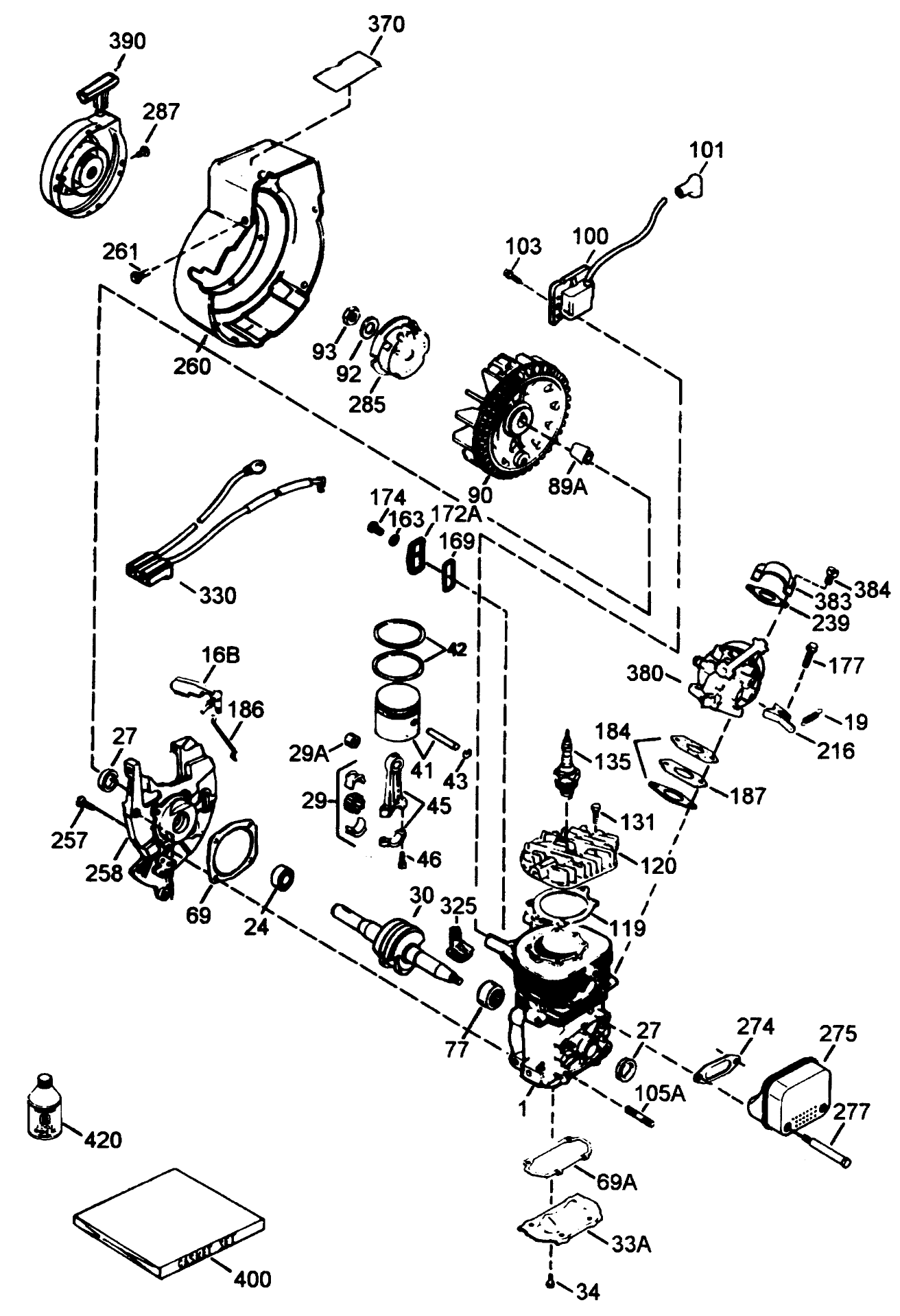 Engine Tecumseh Model No. Hsk600-1681s